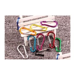 Keychains Lanyards 45 Carabiner Snap Hook Hanger Keychain Hiking Cam Colorf Aluminum Spring Ring Drop Delivery Fashion Accessories Otvx5