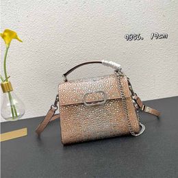 Mini handbag Luxury designer Tote bag It's covered in Swarovski crystal shoulder crossbody bags Metal VLogo magnetic button switch Clutch bag with Chain woman purse