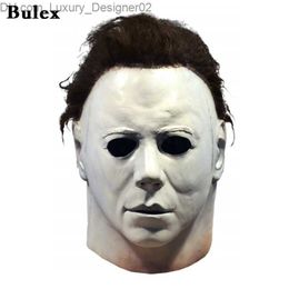 Bulex Halloween 1978 Michael Myers Mask Horror Cosplay Costume Latex Masks Halloween Props for Adult White High Quality Q230824