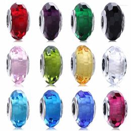 Loose Gemstones Original Multicolor Teal Faceted Lampwork Murano Glass Beads Fit Europe 925 Sterling Silver Charm Bracelet Bangle DIY