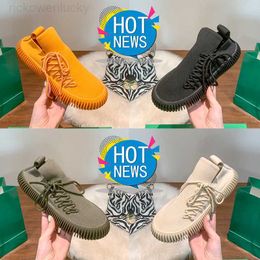 Bottega-Venetta Sneaker designer running shoes Knit Ripple Tech Lace-up Orange Slip on Black Optic White Cane sugar khaki low men sneakers top women trainers