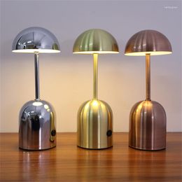 Table Lamps Nordic LED Desk USB Cordless Lamp Restaurant Decorative Metal Light Bedroom Simple Night