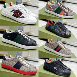 gglies Ace Mens Webbing Sneakers Designer woman Casual Shoes Bee Snake Leather Embroidered Tiger Chaussures interlocking White Shoe outdoor shoes Platform Traine