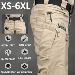 Mens Pants Quick Dry Outdoor Military Multi Pockets Elastic Tactical Pant Waterproof Plus Size 6XL Casual Cargo Trousers Men Clothing 230825