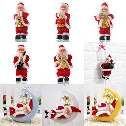 Electronic Santa Toy 27cm Christmas Electric Music Old Man Climbing Ladder Christmas Music Old Man Christmas Gifts Xmas Decoration241C