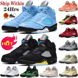 UNC Jumpman mens 5 basketball shoes 5s we the best crimson bliss craft aqua raging red Jade Horizon grenn bean what the dark concord men sneakers sports trainers