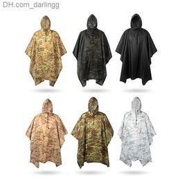 Suit Outdoor Camping Raincoat Hooded Hunting Breathable Travel Rain Rainwear Gears Poncho Birdwatching Hiking Camo Tactical Army Q230824