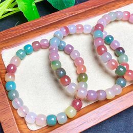 Bangle Natural Agate Bracelet Round Beads Strand Jewellery Women Men Healing Energy LoversGift 1pcs 8mm