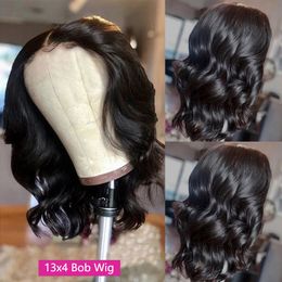 Loose Body Wave Short Bob Human Hair Wigs Brazilian Lace Front Wig for Black Women Remy HD Frontal Wigs Pre Plucked Closure Wig