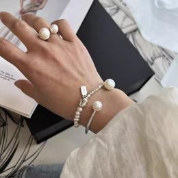 Strand Korean Version Niche Design Pearl Opening Thin Bracelet For Women With A Cool Minimalist Style Versatile And High-end Feel
