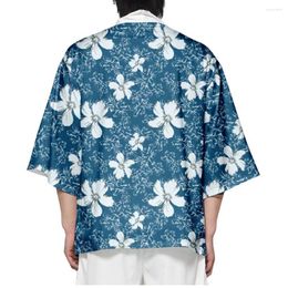 Ethnic Clothing Japanese Flower Print Kimono Casual Beach Cardigan Tops Women Men Streetwear Samurai Haori Yukata