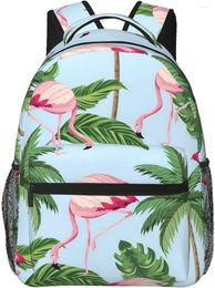 Backpack Tropical Flamingos Print Laptop Bag Cute Lightweight Casual Daypack For Men Women