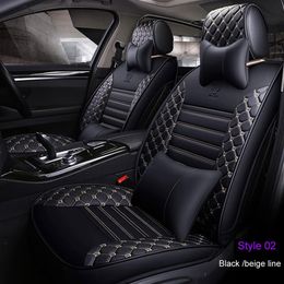 Covers de assento de carro de couro PU de luxo para Toyota Corolla Camry Rav4 Auris Prius Yalis Avensis SUV Acessórios para Interiores Automóvel 323u