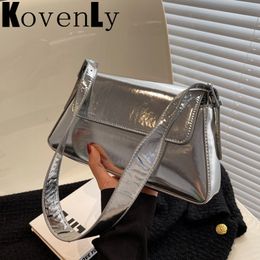 Evening Bags Single Shoulder For Women Fashion Pure Color Simple Bag Pu Leather Handbag Vintage Armpit Pack 230823