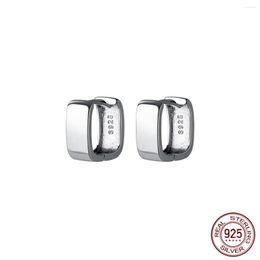 Hoop Earrings 925 Silver Woman Earring Simple Geometry Square For Women Female Girls Lady Wide Elegant Minimalist