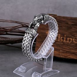 Bangle High Quality Nordic Viking Never Fade Stainless Steel Dominant Snake Head Bracelet Men Jewellery Gift Fashion Punk Charm Bracelet 230824