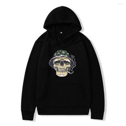 Men's Hoodies High Street Skull Print Hoodie Oversize Man Hood Sweatshirt Casual Fashion Pullovers Unisex Vintage Tracksuits 6xl