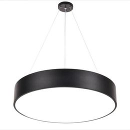 Modern Minimalism LED Pendant Lamp Round Chandeliers Black Lighting Fixtures for Office Study Room Livingroom Bedroom AC85-265V312z