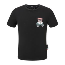 PLEIN BEAR T SHIRT Mens Designer Tshirts Brand Clothing Rhinestone PP Skulls Men T-SHIRT ROUND NECK SS SKULL Hip Hop Tshirt Top Tees 16604