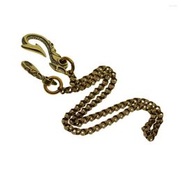 Keychains Fine Retro Brass Pattern Dual Fish Hook Wallet Chain Box Jean Chains Chunky Trouses Keychain Gift Boyfriend Family