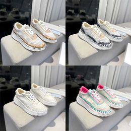 New Women's Sneakers Canvas Rainbow Fashion Casual Shoes Luxury Designer Running Shoes Size 35-42 NO462