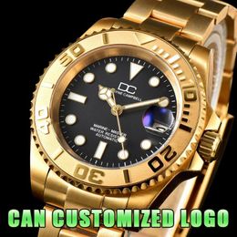 Wristwatches 40.5mm Diving Automatic Mechanical Can Custom Logo Men's Watches NH35 Movement Ceramic Bezel Waterproof Wristwatch Sapphire