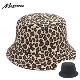 Women Leopard Print Bucket Comfortable Breathe Foldable Men Beach Flat Top Sun Fishing Hat high quality Flat Panama Hat Street1248v