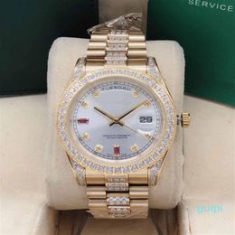 Master watches fashion business diamond bezel strap gold case 36 mm Disc sapphire glass folding buckle mechanical automatic 298b