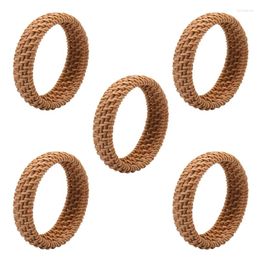 Strand 5X Ethnic Style Hand-Woven Rattan Bracelet Simple Big Round Ladies Jewelry