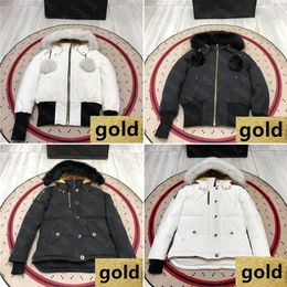 Womens down jacket Parkas gold badge Keep warm windproof Outerwear Coats Thicken to resist the cold Winter coat Plush collar quali246Q