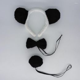 Party Favour Black White Panda Headband Hair Band Animal Ear Cosplay Accessories For Kids Children Adult S Gift Halloween