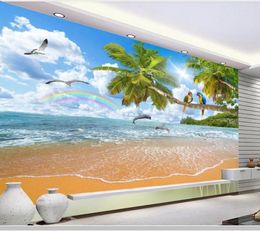 Wallpapers Seascape Coco Parrot Landscape 3d Wallpaper Papel De Parede Living Room Sofa TV Wall Bedroom Papers Home Decor Mural