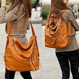 School Bags Backpack Women's Dualuse Bag PU Leather Crossbody Shoulder Tote Messenger Hobo 230823