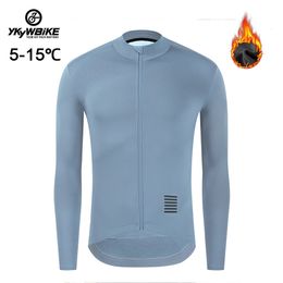 Cycling Shirts Tops Ykywbike Winter Jersey Mens Thermal Fleece Bicycle Clothing MTB Long Sleeve Warm Road Bike Jacket 230824