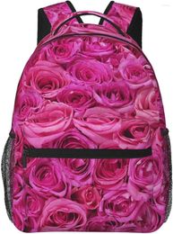 Backpack Pink Roses Stylish Casual Purse Laptop Backpacks With Multiple Pockets Computer Daypack For Work Business Travel