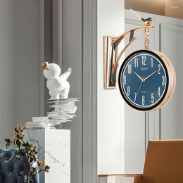 Wall Clocks Luxury Round Clock Modern Interior Wooden Old Flip Bedrooms Horloge Murale De Pared Home Decor Minimalist