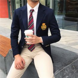 Men's Suits Blazers highquality suit jacket High grade material quality workmanship Slim fitting Fashion business men's Dark 230823