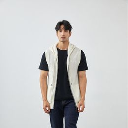 Men's Vests The Mall Is Dedicated To Brand Winter Coat Luxury Cashmere Hooded Vest Jacket Warm Large Knitted Sweater