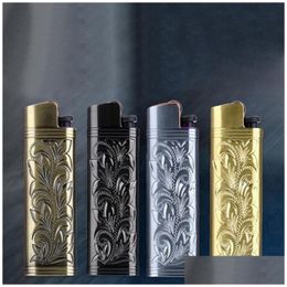 Smoking Pipes Latest Colorf Metal Ed1 Lighter Case Casing Shell Protection Sleeve Portable Innovative Design Dry Herb Tobacco Cigare Dhgbj