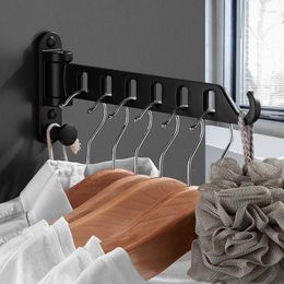 Hangers Wall Mounted Laundry Hanger Dryer Rack Folding Clothes Metal Storage For Home Dormitory Balcony Heavy Duty