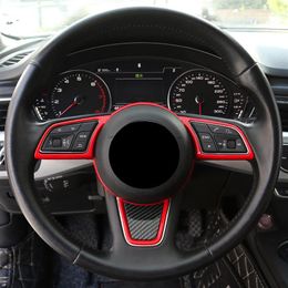 Car Styling Steering Wheel Decoration Frame Cover Trim ABS For Audi A3 8V A4 B9 A5 2017-2019 Interior Auto Accessories191M