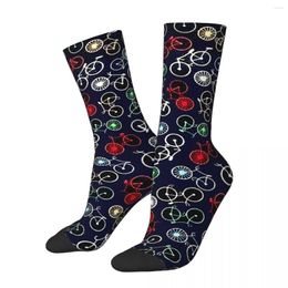 Men's Socks Happy GALORE Vintage Harajuku Bicycle Bike Hip Hop Novelty Crew Crazy Sock Gift Pattern Printed