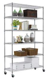 Wire Shelving Unit Heavy Duty Height Adjustable NSF Certification Utility Rolling Steel Commercial Grade with Wheels for Kitchen HKD230823
