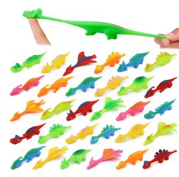 Finger Slingshot Funny Animal Toys Dinosaur Stretchable Flying Games Kids Birthday Party Halloween Christmas Bag Fillers