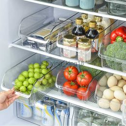 Refrigerator Organiser Bin Food Fridge Storage Box Clear fridge Organiser containers Freezer Pantry Cabinet kitchen Organiser HKD230812