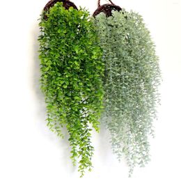 Decorative Flowers Artificial Plant Wall Hanging Leaves Rattan Vine Winding Flower Green Home Garden Balcony Decoration Shooting Props