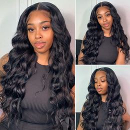 Glueless Synthetic Lace Front Wig Loose Deep Wave High Quality Heat Resistant Fibre Preplucked Hairline Baby Hair Wigs for Women