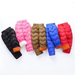 Trousers Autumn Baby Girls Pants Winter Denim Children Plus Velvet Jeans Thick Casual Kids Warm Christmas