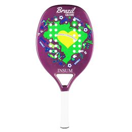 Squash Racquets INSUM 22mm Beach Tennis Racket Super SOFT EVA Full Carbon Fiber Round Grip Padel 230824