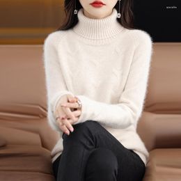 Women's Sweaters 2023 High Polo Neck Sweater Mink Fleece Thickened Knitwear Autumn And Winter Warm Cashmere Fashion